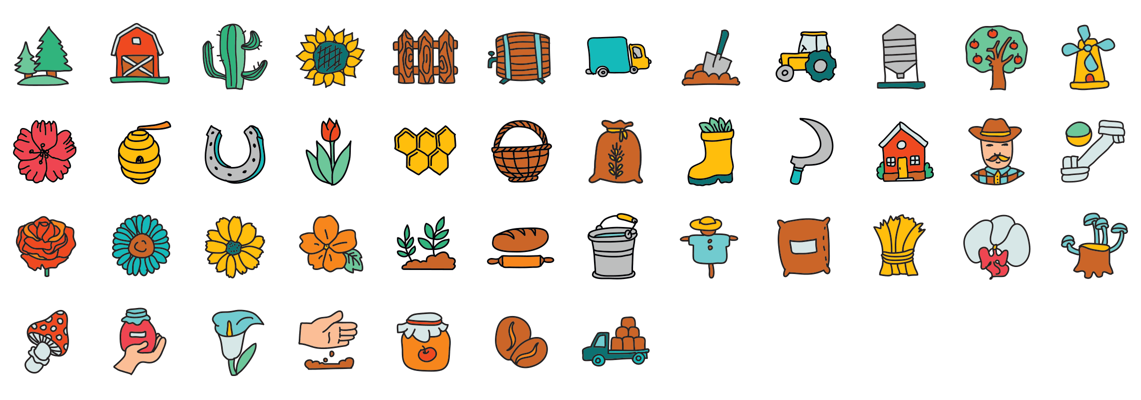 Farm-doodle-icons