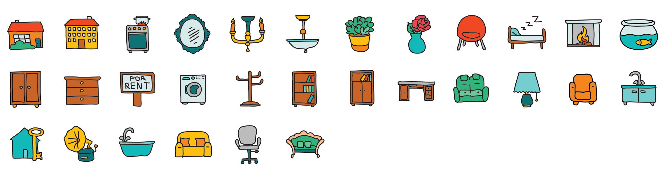 Furniture-doodle-icons