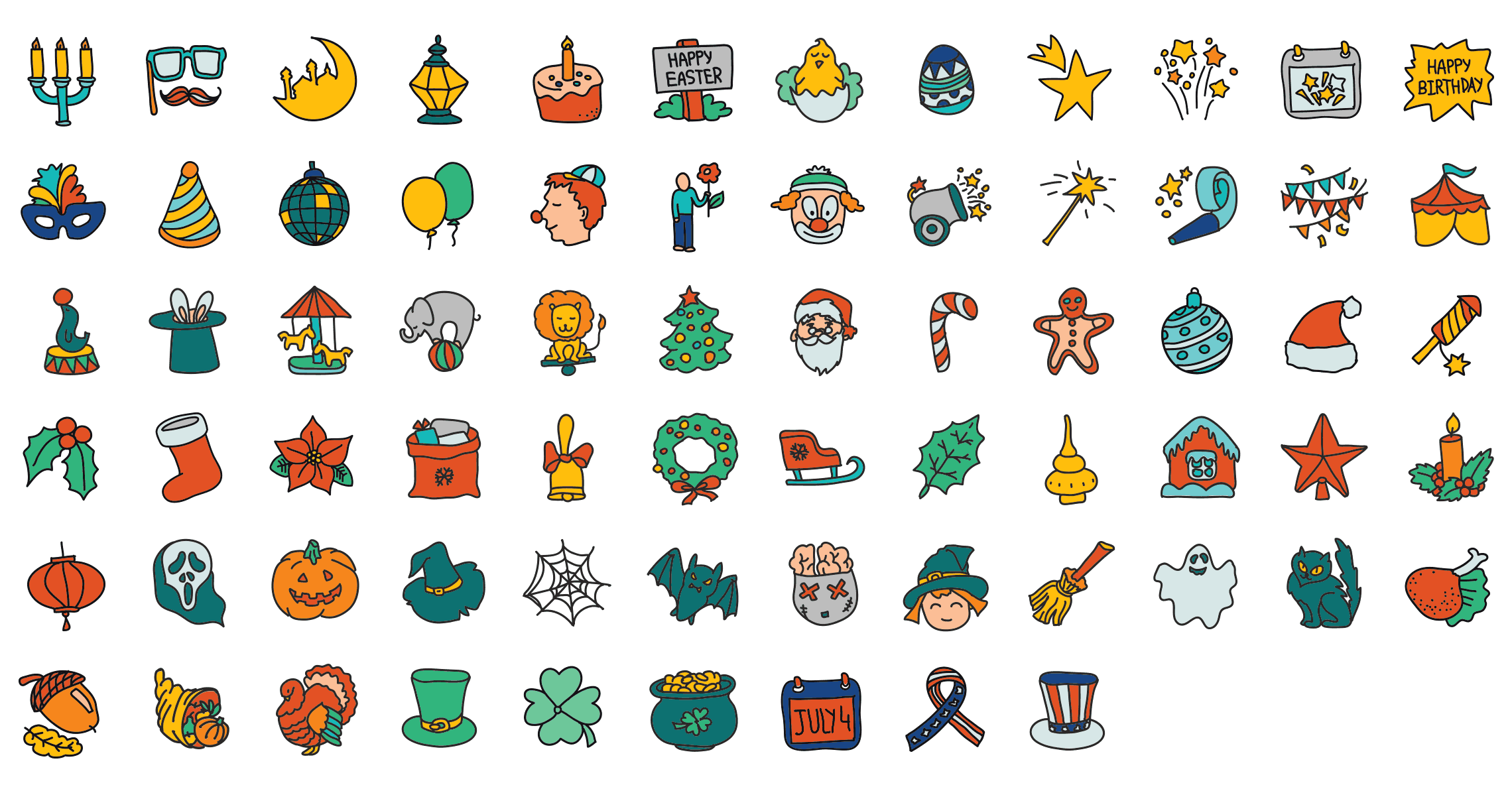 Holidays-doodle-icons