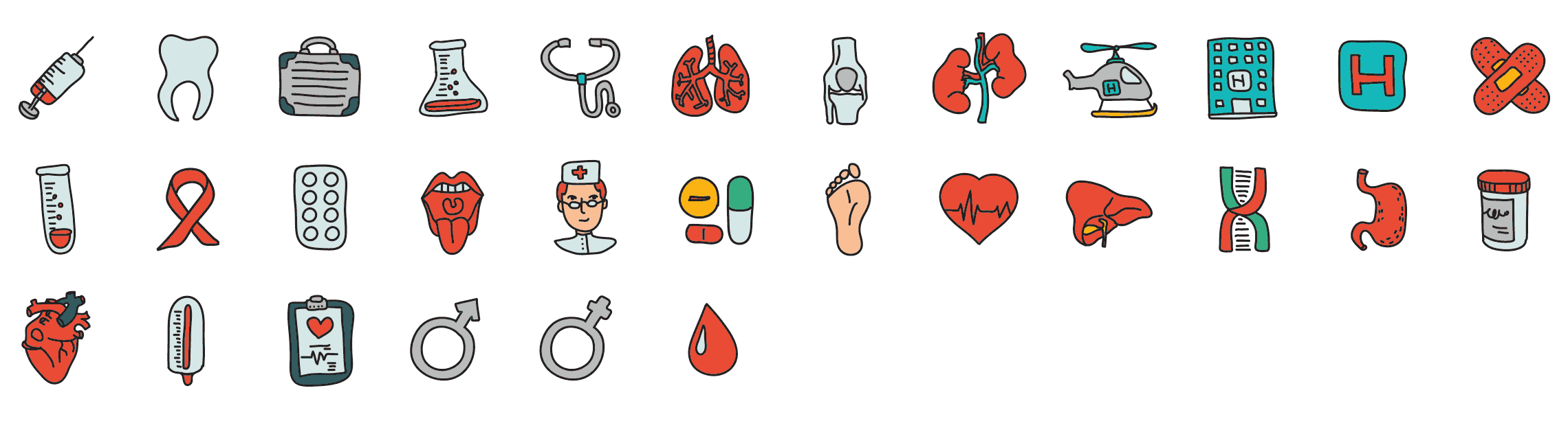 Medicine-doodle-icons