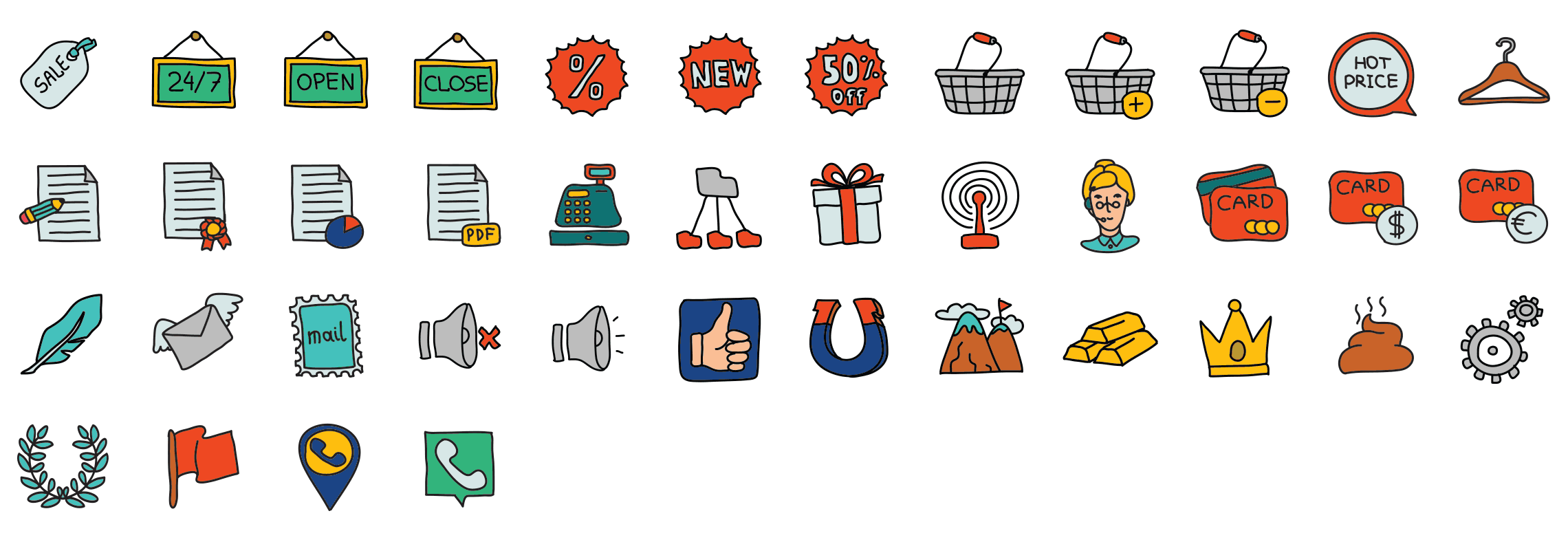 Shopping-doodle-icons