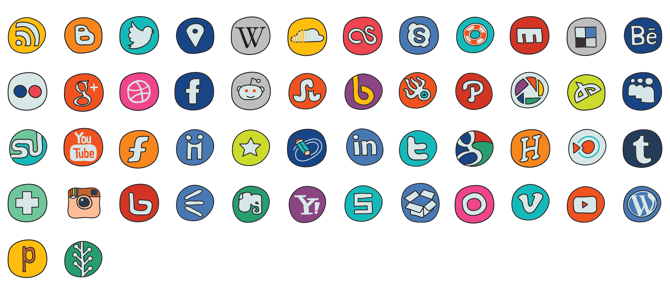 Social-Media-doodle-icons-1