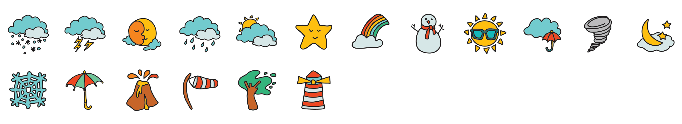 Weather-doodle-icons