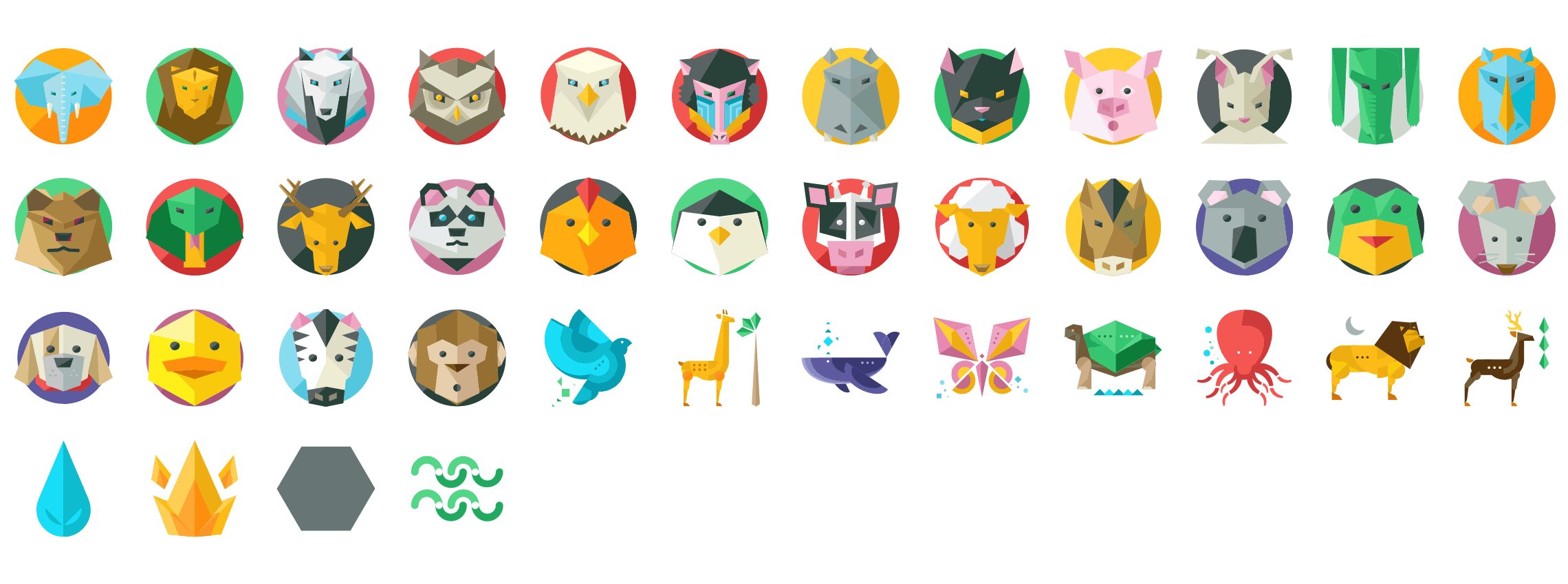 Animals-flat-icons