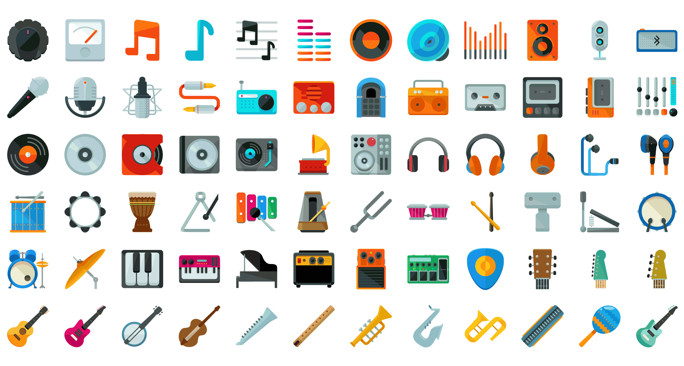 Audio-flat-icons