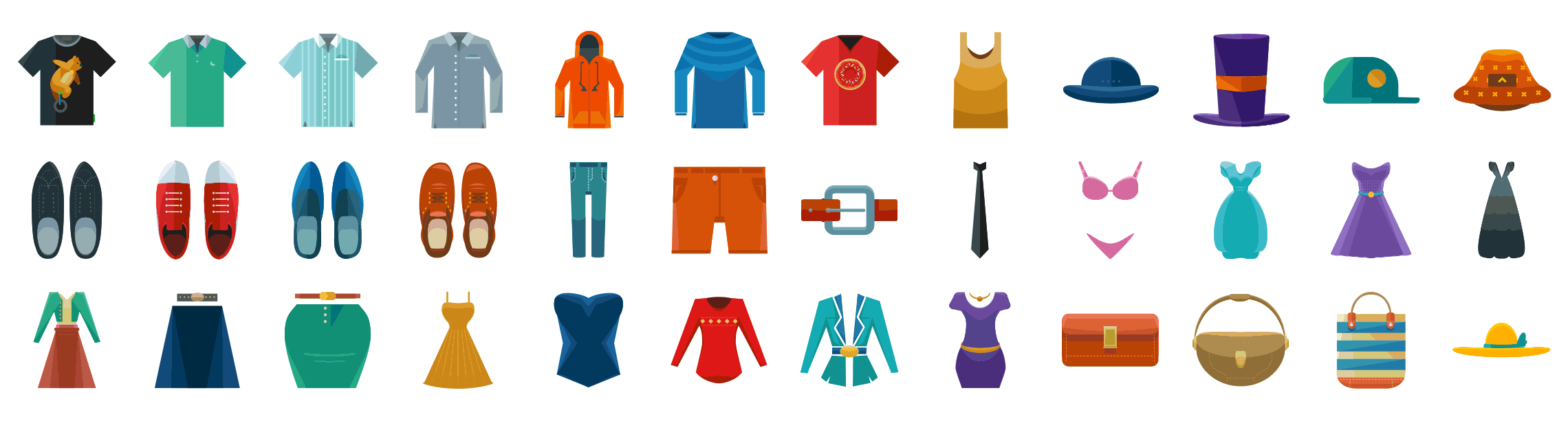 Clothes-flat-icons