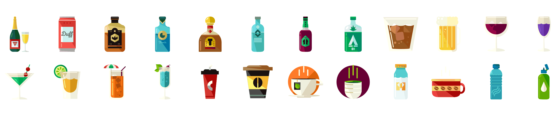 Drinks-flat-icons