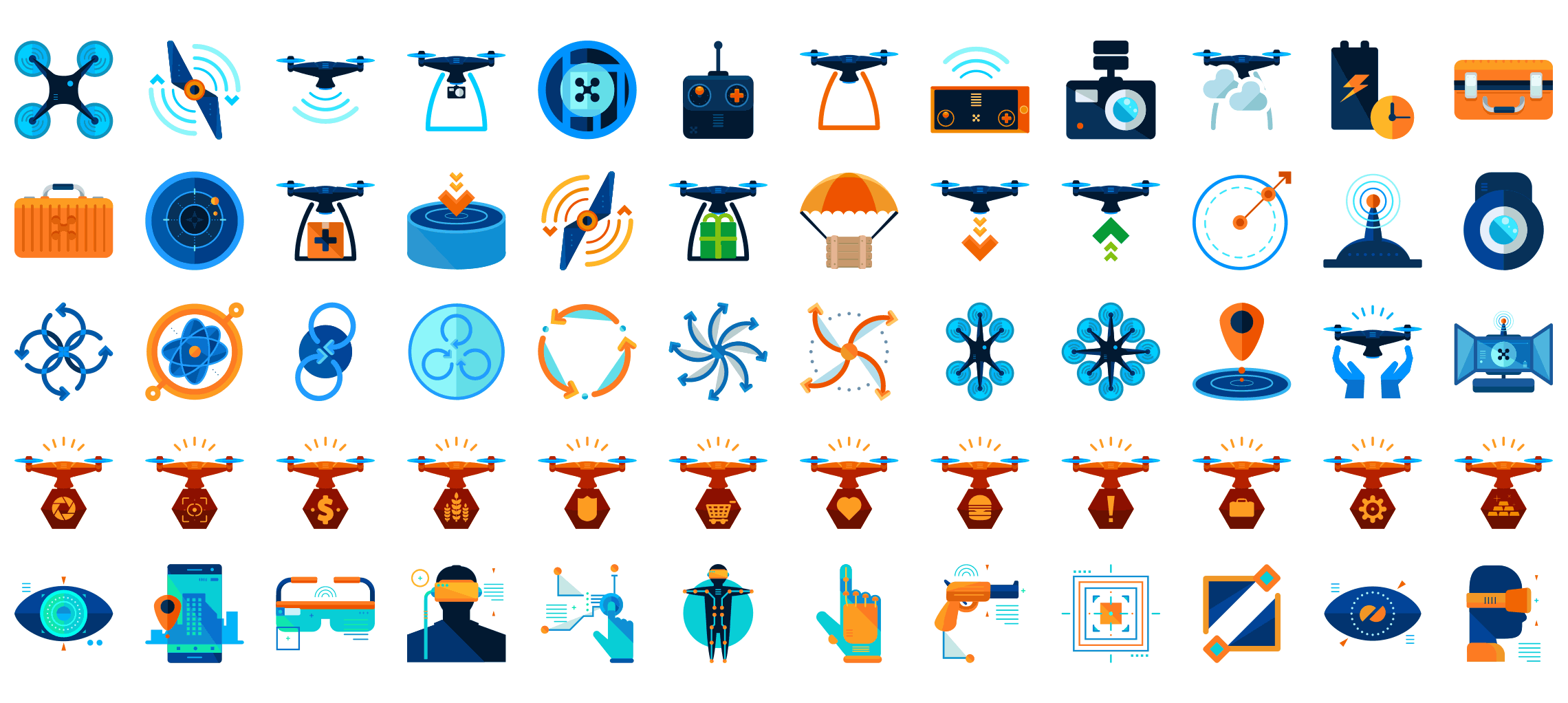 Drone-flat-icons
