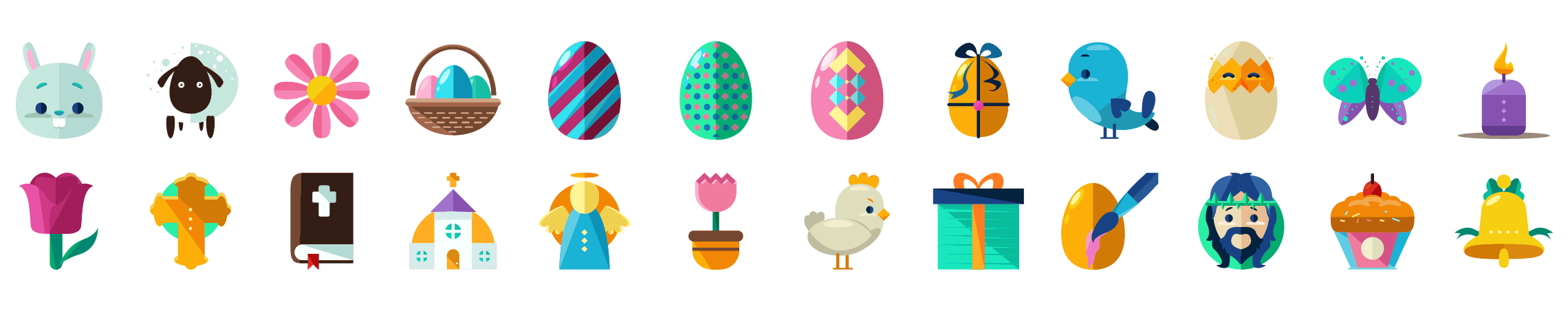 Easter-flat-icons