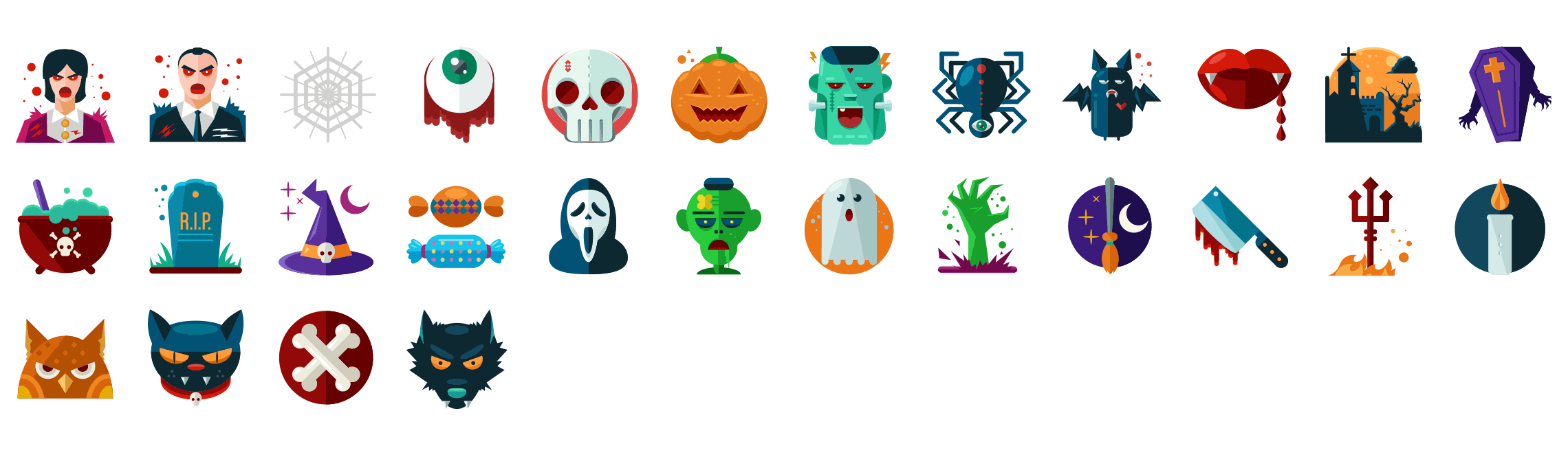 Halloween-flat-icons