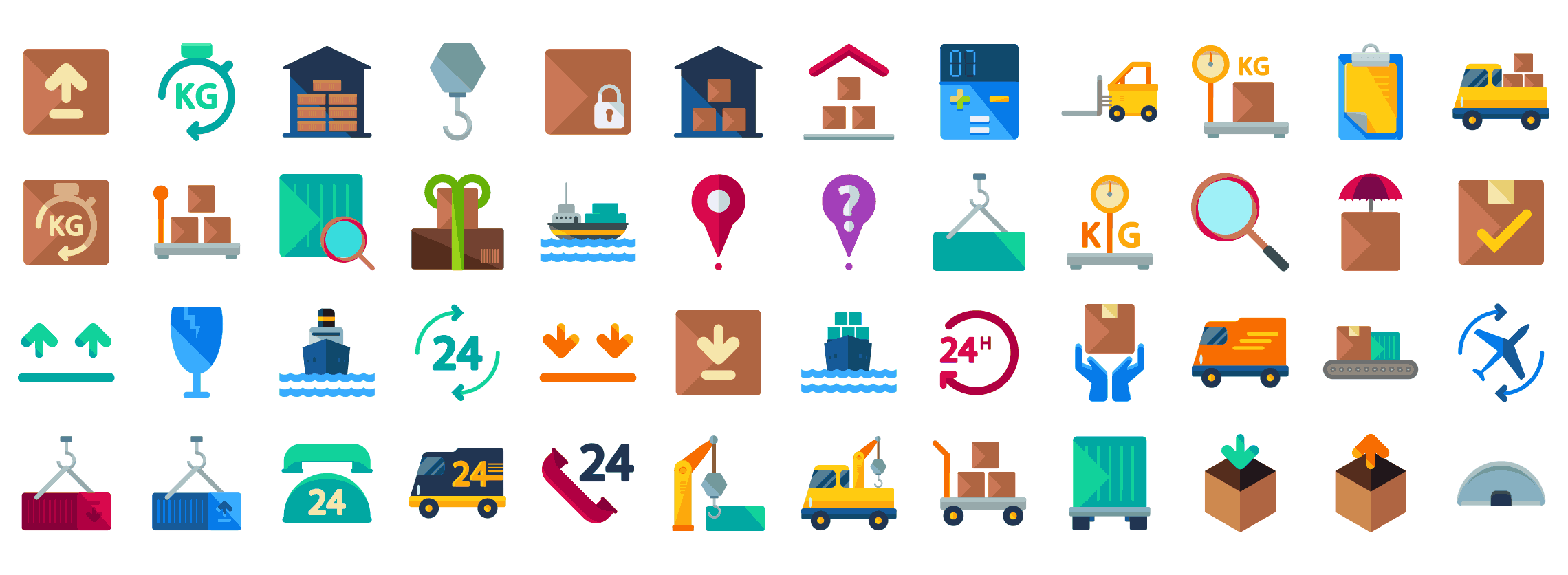 Logistics-Shipping-flat-icons