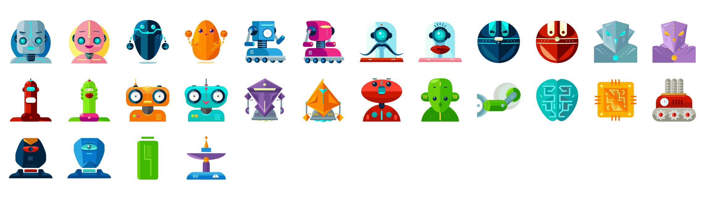 Robots-flat-icons