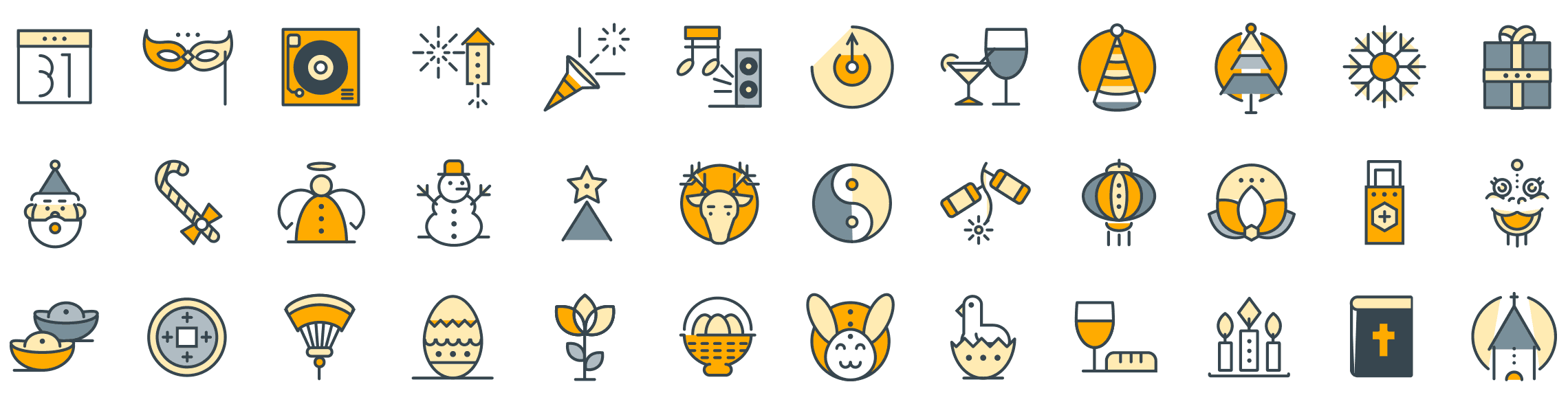 celebration-funline-icons-preview