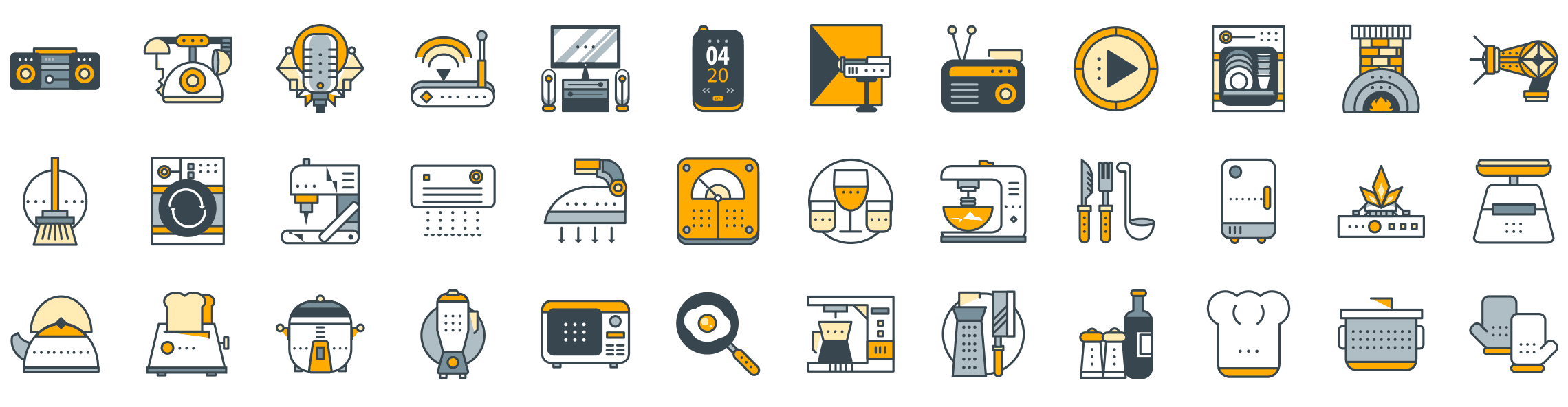 home-appliances-funline-icons-preview