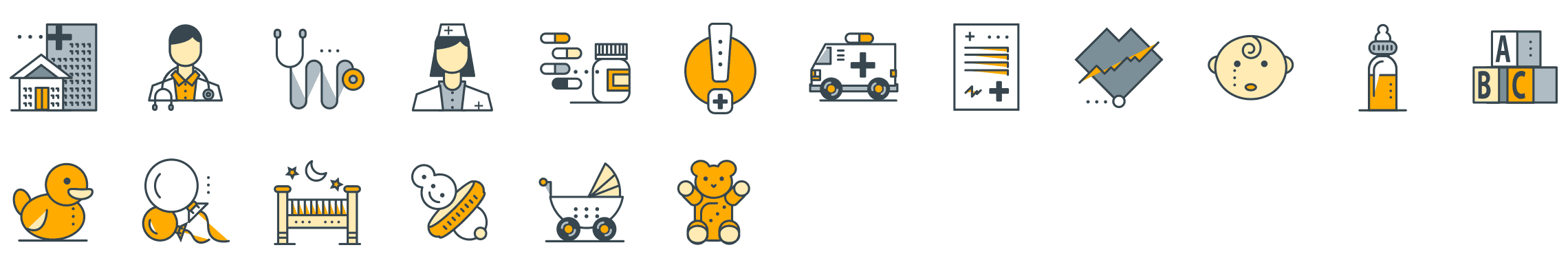 medical-and-healthcare-funline-icons-preview