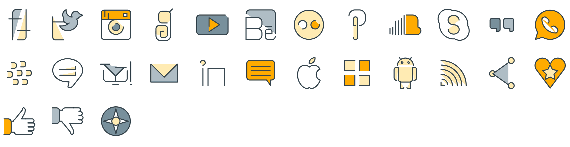social-media-funline-icons-preview
