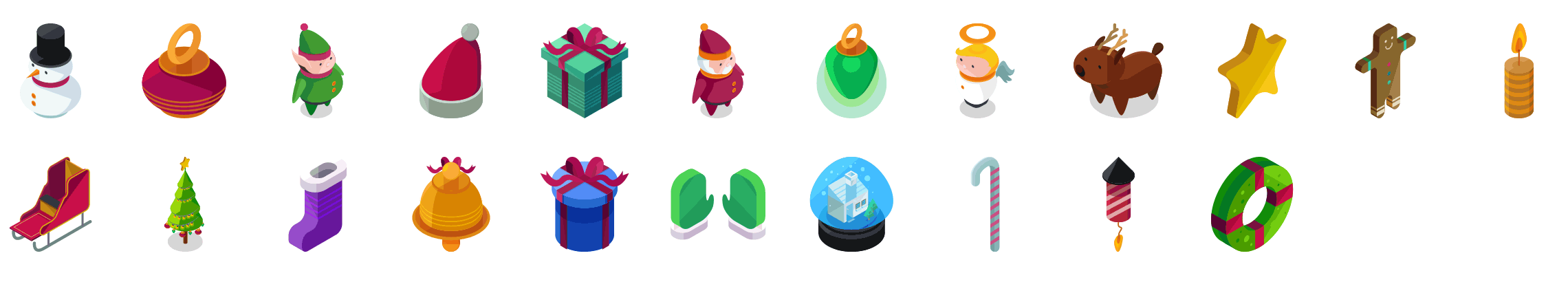 christmas-isometric-icons-preview
