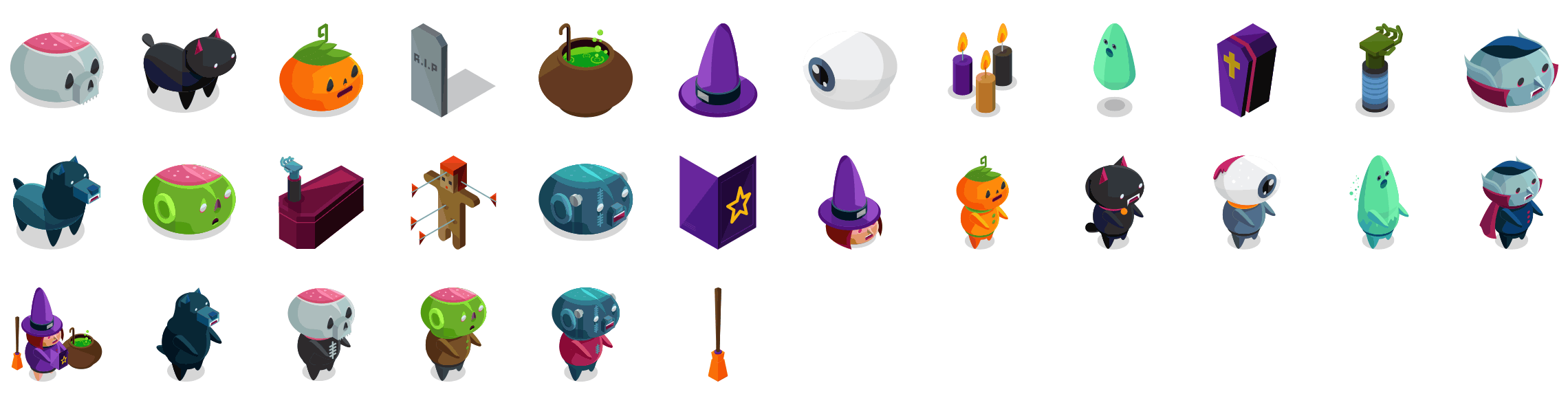 halloween-isometric-icons-preview