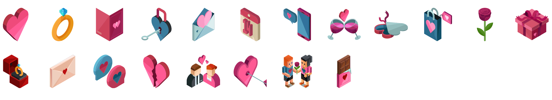 love-and-romance-isometric-icons-preview