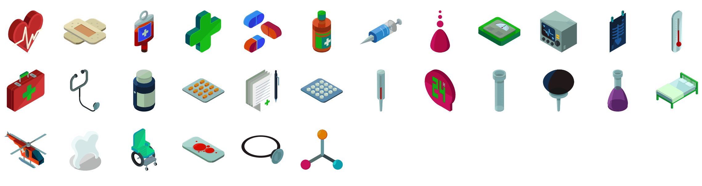 medical-and-healthcare-isometric-icons-preview