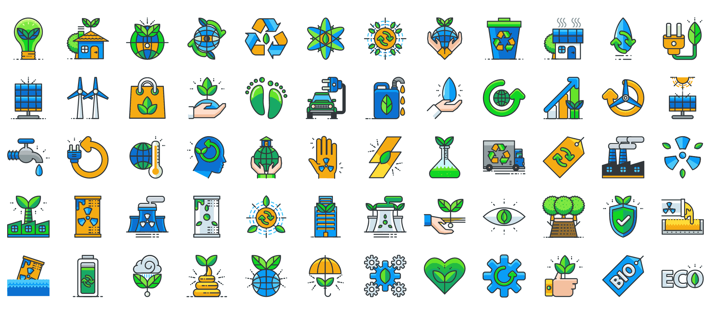 Ecology-filled-outline-icons