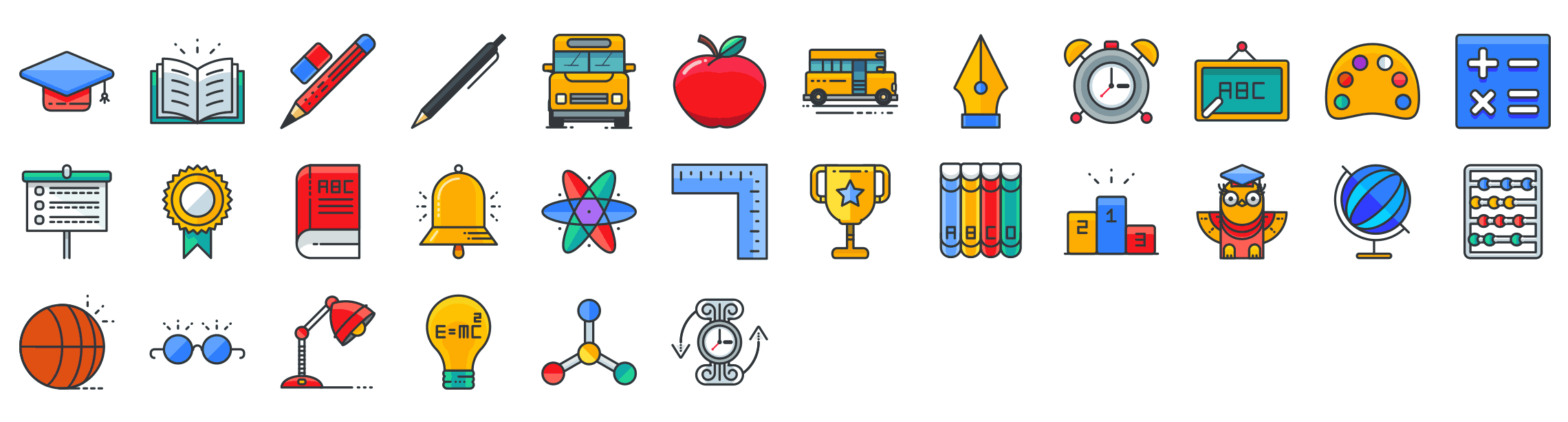 Education-filled-outline-icons
