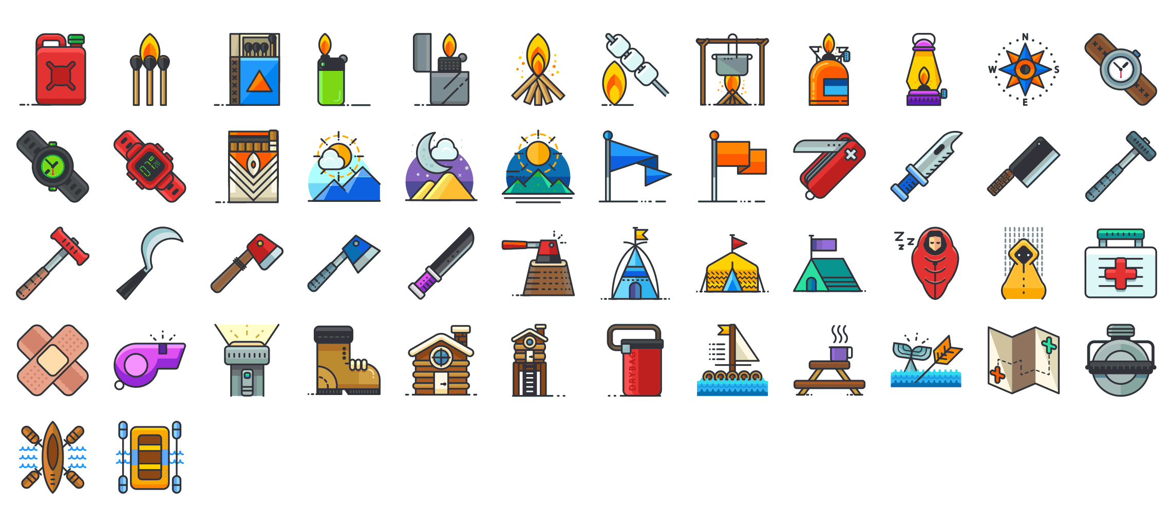 Outdoor-Essentials-outline-icons