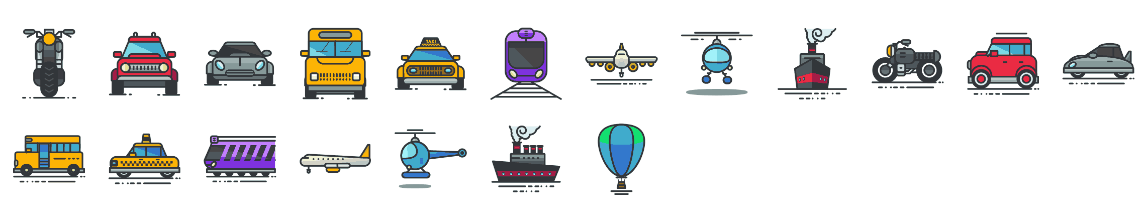 Transportation-outline-icons