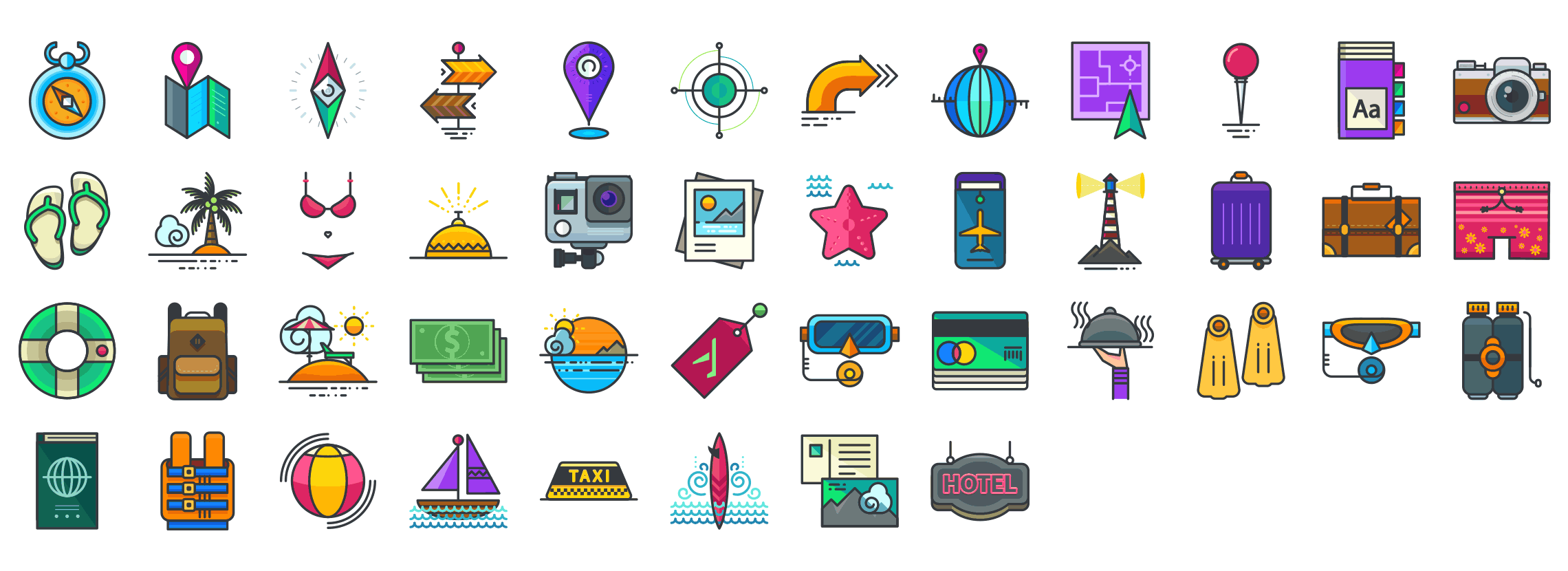 Travel-and-Holidays-outline-icons