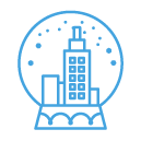 city snowglobe freebie icon