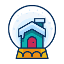 house snowglobe freebie icon