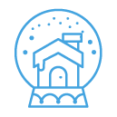 house snowglobe freebie icon