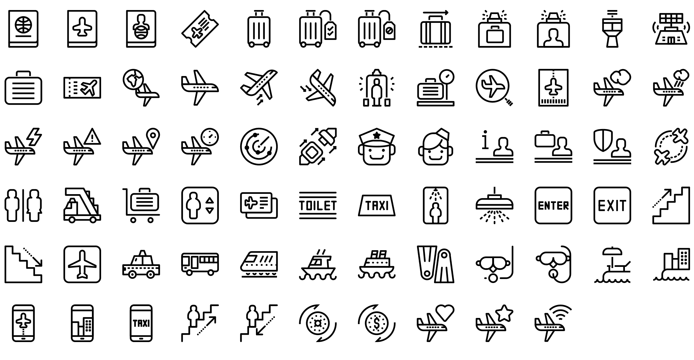 airport-and-travel-line-icons-preview