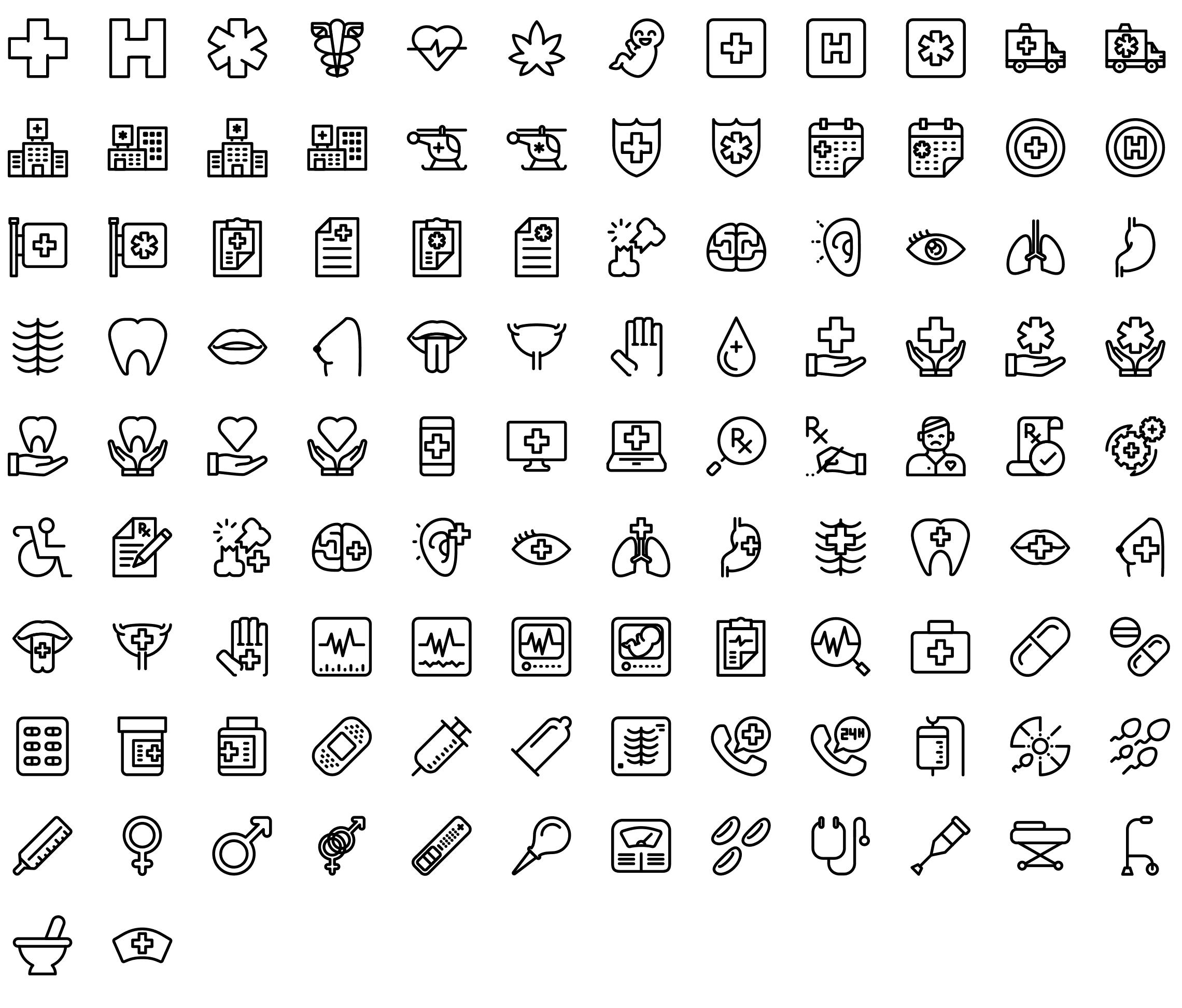 medical-and-healthcare-line-icons-preview