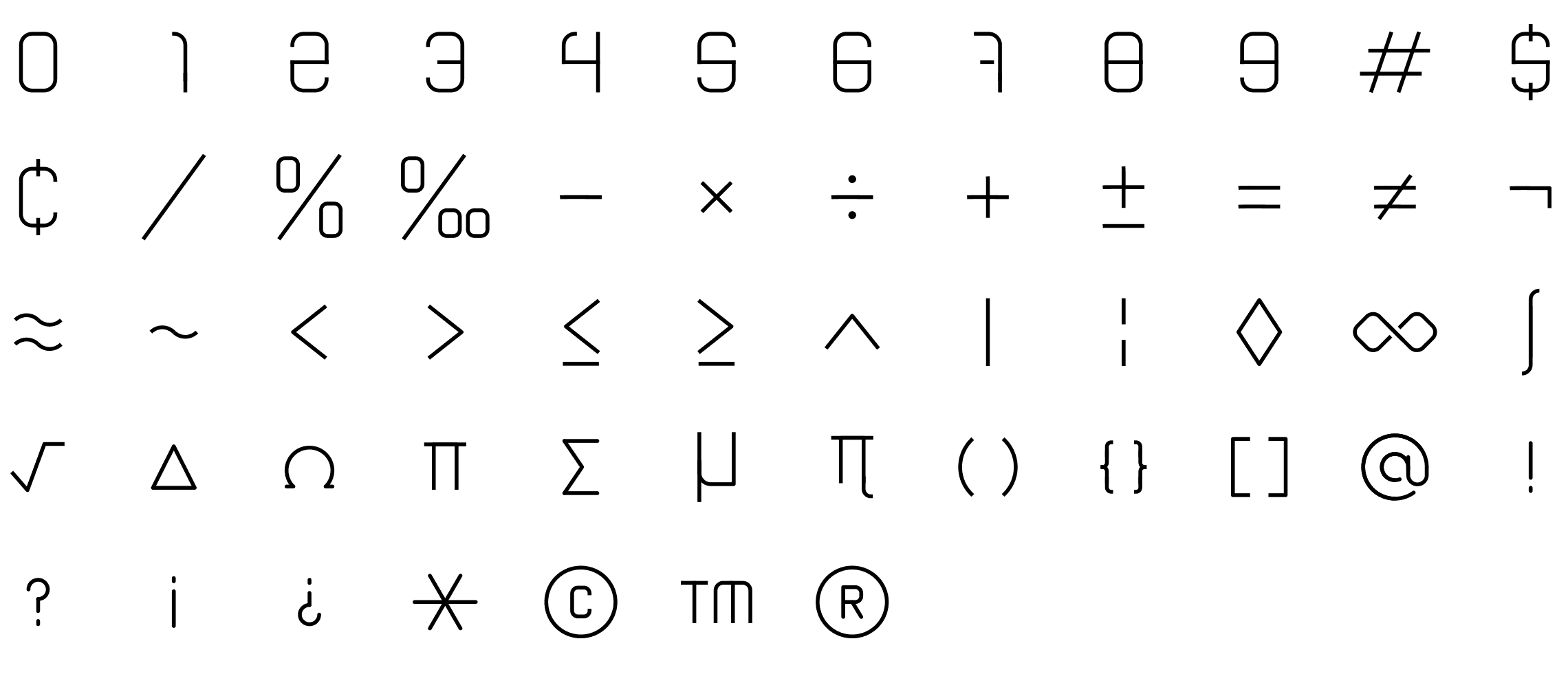 numbers-and-symbols-line-icons-preview