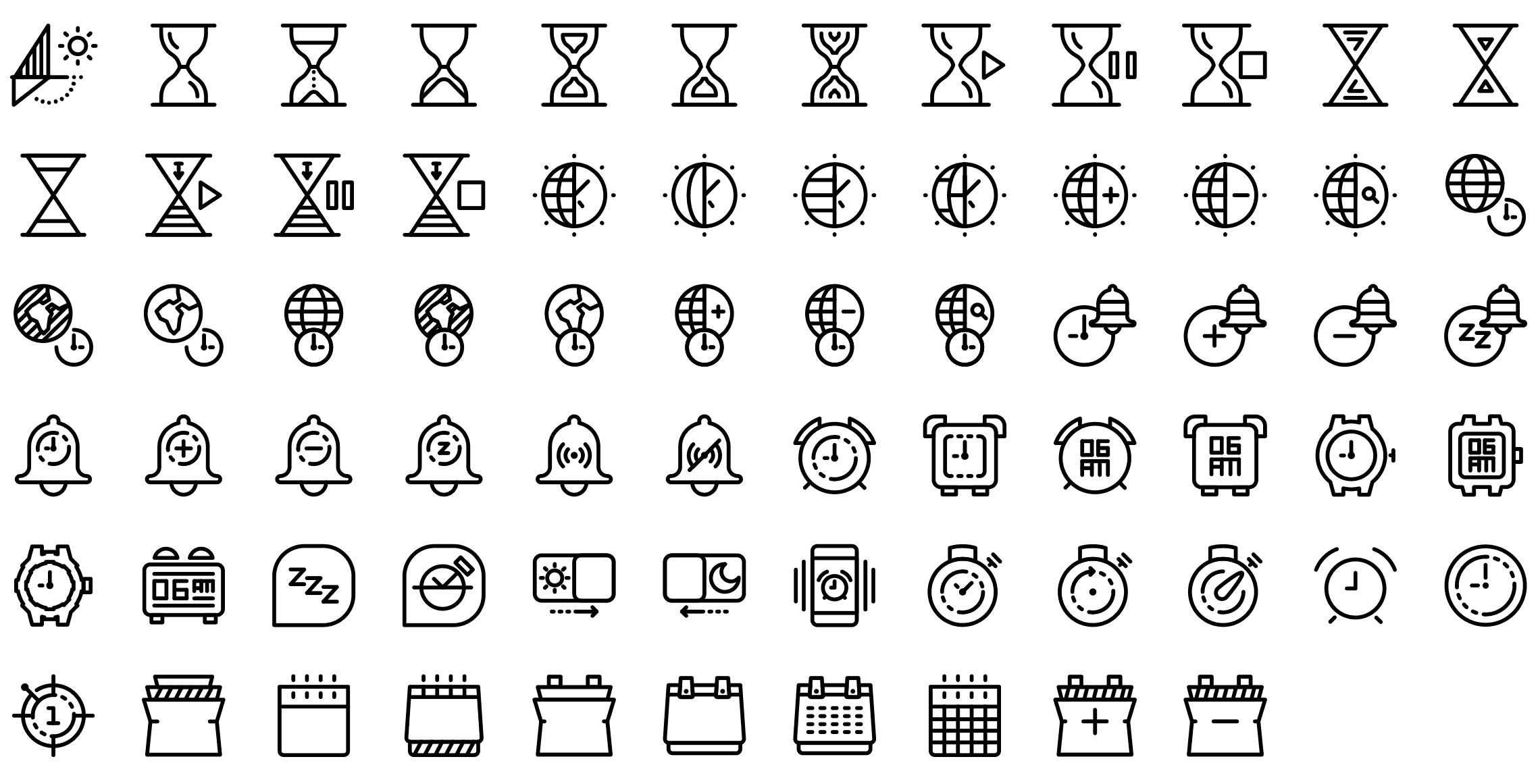 time-and-date-line-icons-preview
