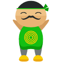 asian mustache man flat icon