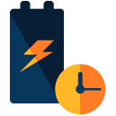 charging battery time flat icon