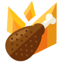 chicken wing flat icon