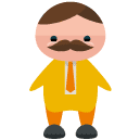 color moustache business flat icon