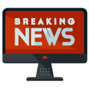 computer breaking news flat icon