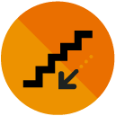 Downwards Stairs Flat Icon