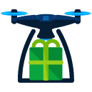 drone present carry flat icon