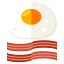 eggs bacon flat icon