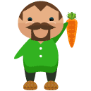 farming carrot man flat icon