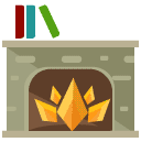 Fireplace flat icon
