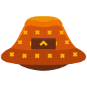floral hat flat icon
