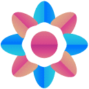 floral four flat icon