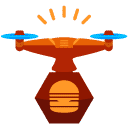 food drone flat icon