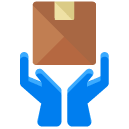 hand delivery flat icon